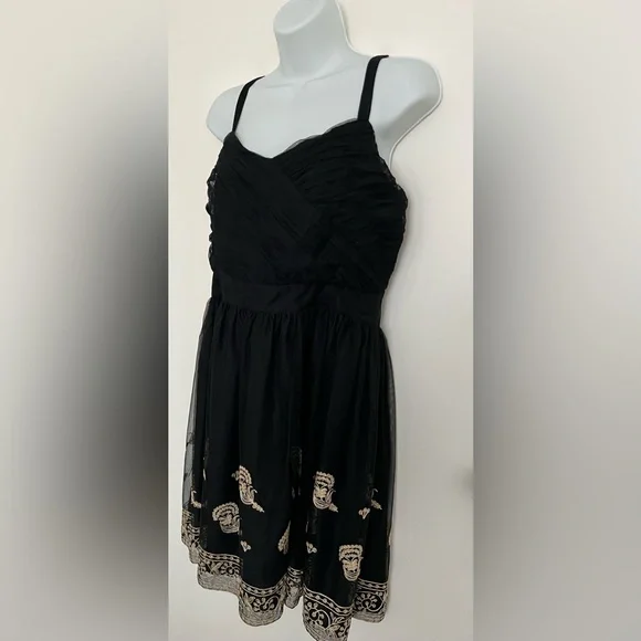 ANTHROPOLOGIE | ANNA SUI DRESS | Color: Black-Gold | Size:12 - Picture 6 of 16